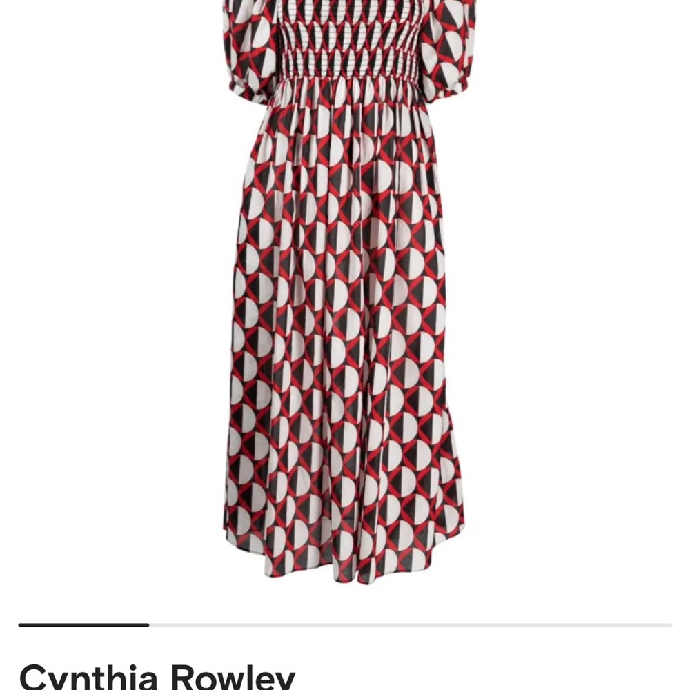 Cynthia Rowley Red and White Pleated Sundress